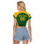 Custom South Africa Cricket Raglan Cropped T Shirt Go Champions Protea Pattern