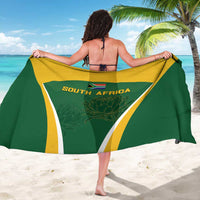 Green sarong with bold yellow borders and South Africa centered print