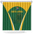 South Africa Cricket Shower Curtain Go Champions Protea Pattern