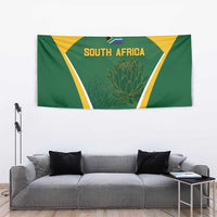 South Africa cricket wall tapestry with green triangle, yellow stripes, and South Africa text
