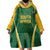 Custom South Africa Cricket Wearable Blanket Hoodie Go Champions Protea Pattern LT05 - Wonder Print Shop