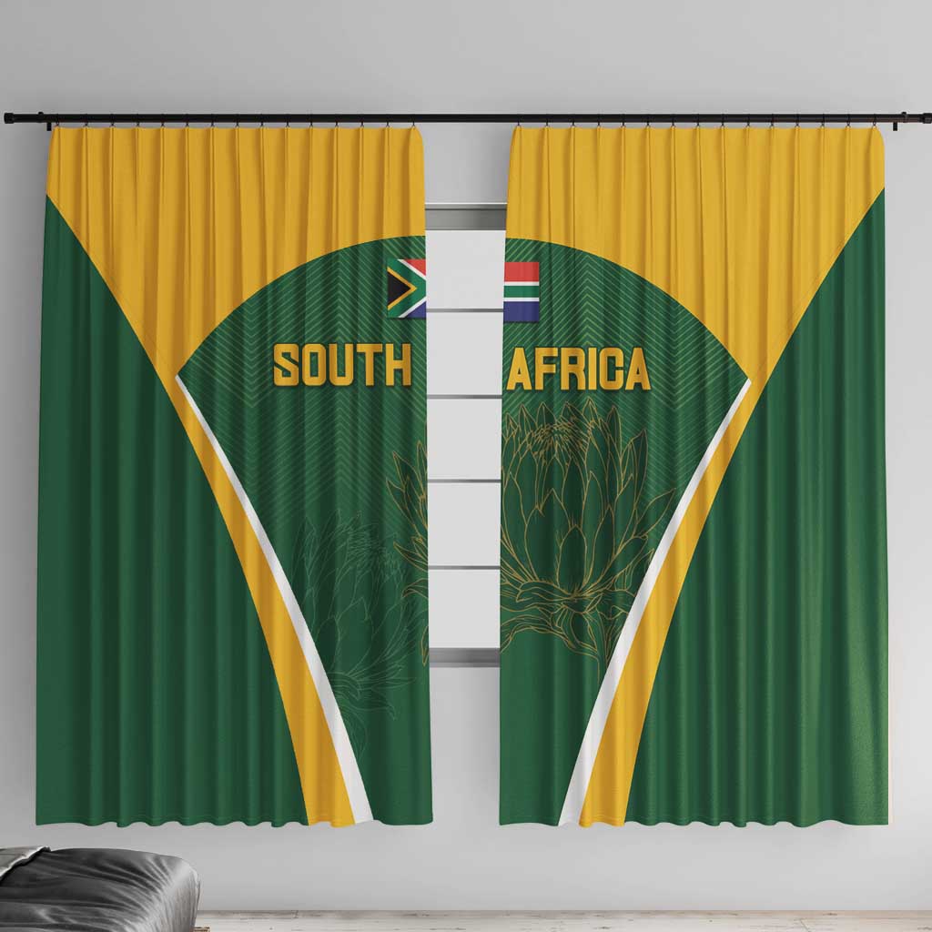 South Africa Cricket Window Curtain Go Champions Protea Pattern