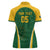 Custom South Africa Cricket Women Polo Shirt Go Champions Protea Pattern