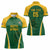 Custom South Africa Cricket Women Polo Shirt Go Champions Protea Pattern