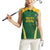 Custom South Africa Cricket Women Sleeveless Polo Shirt Go Champions Protea Pattern