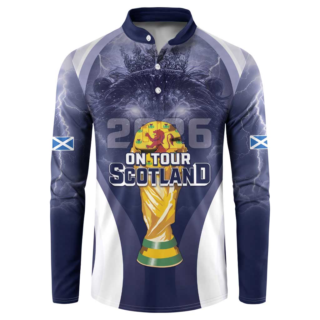 Custom Scotland Football 2026 Button Sweatshirt Scotland On Tour Trophy Style - Wonder Print Shop