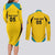 Custom Bahamas Football Couples Matching Long Sleeve Bodycon Dress and Long Sleeve Button Shirt Go Champions Baha Boyz