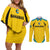 Custom Bahamas Football Couples Matching Off Shoulder Short Dress and Long Sleeve Button Shirt Go Champions Baha Boyz