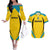 Custom Bahamas Football Couples Matching Off The Shoulder Long Sleeve Dress and Hawaiian Shirt Go Champions Baha Boyz