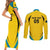 Custom Bahamas Football Couples Matching Short Sleeve Bodycon Dress and Long Sleeve Button Shirt Go Champions Baha Boyz