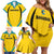 Custom Bahamas Football Family Matching Off Shoulder Short Dress and Hawaiian Shirt Go Champions Baha Boyz