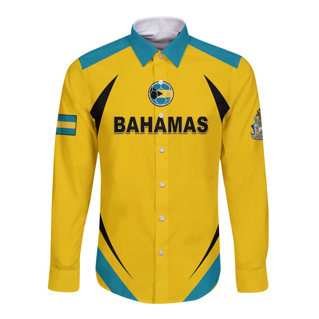 Custom Bahamas Football Long Sleeve Button Shirt Go Champions Baha Boyz