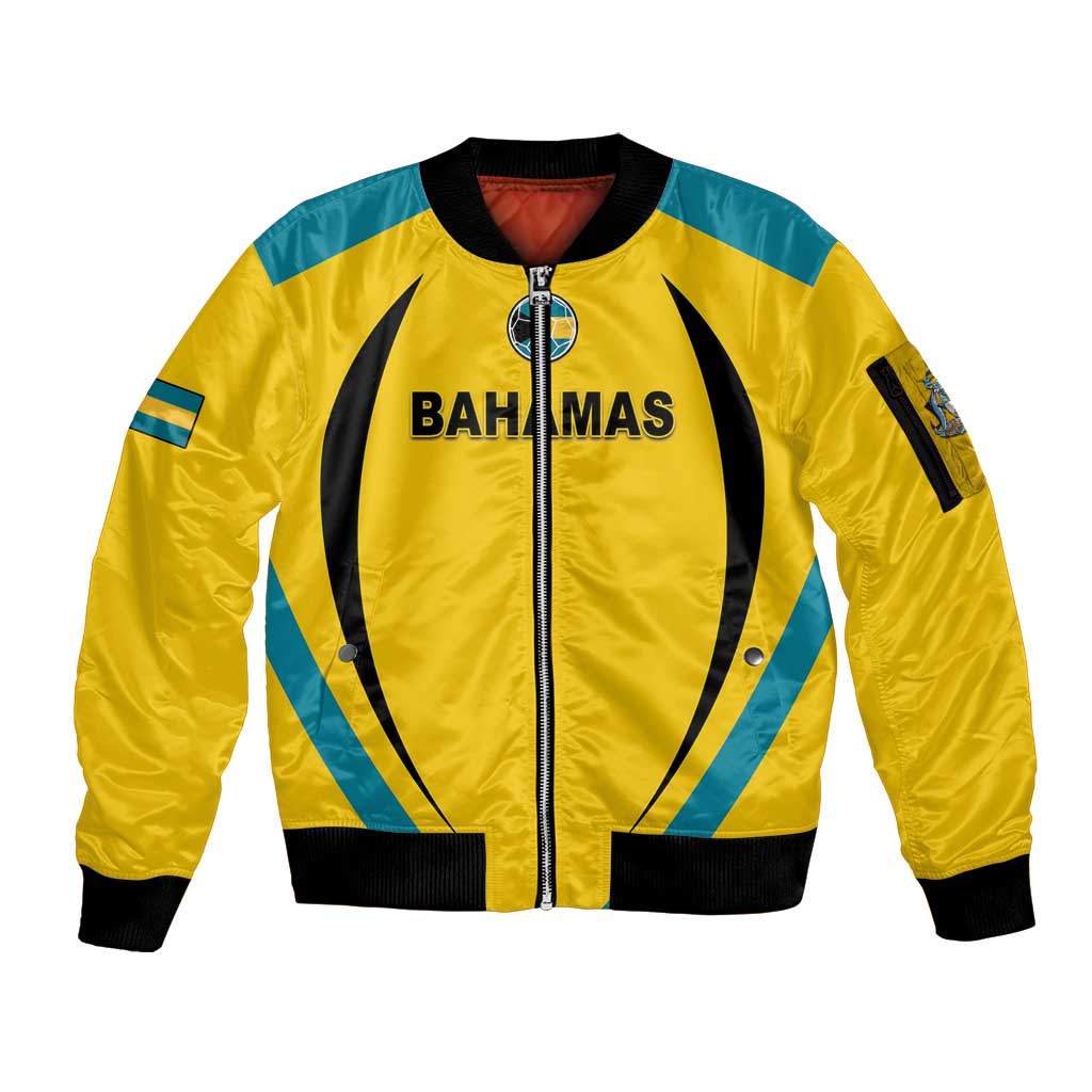 Custom Bahamas Football Sleeve Zip Bomber Jacket Go Champions Baha Boyz