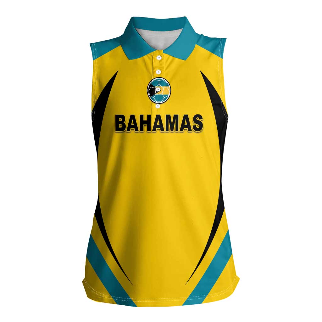 Custom Bahamas Football Women Sleeveless Polo Shirt Go Champions Baha Boyz