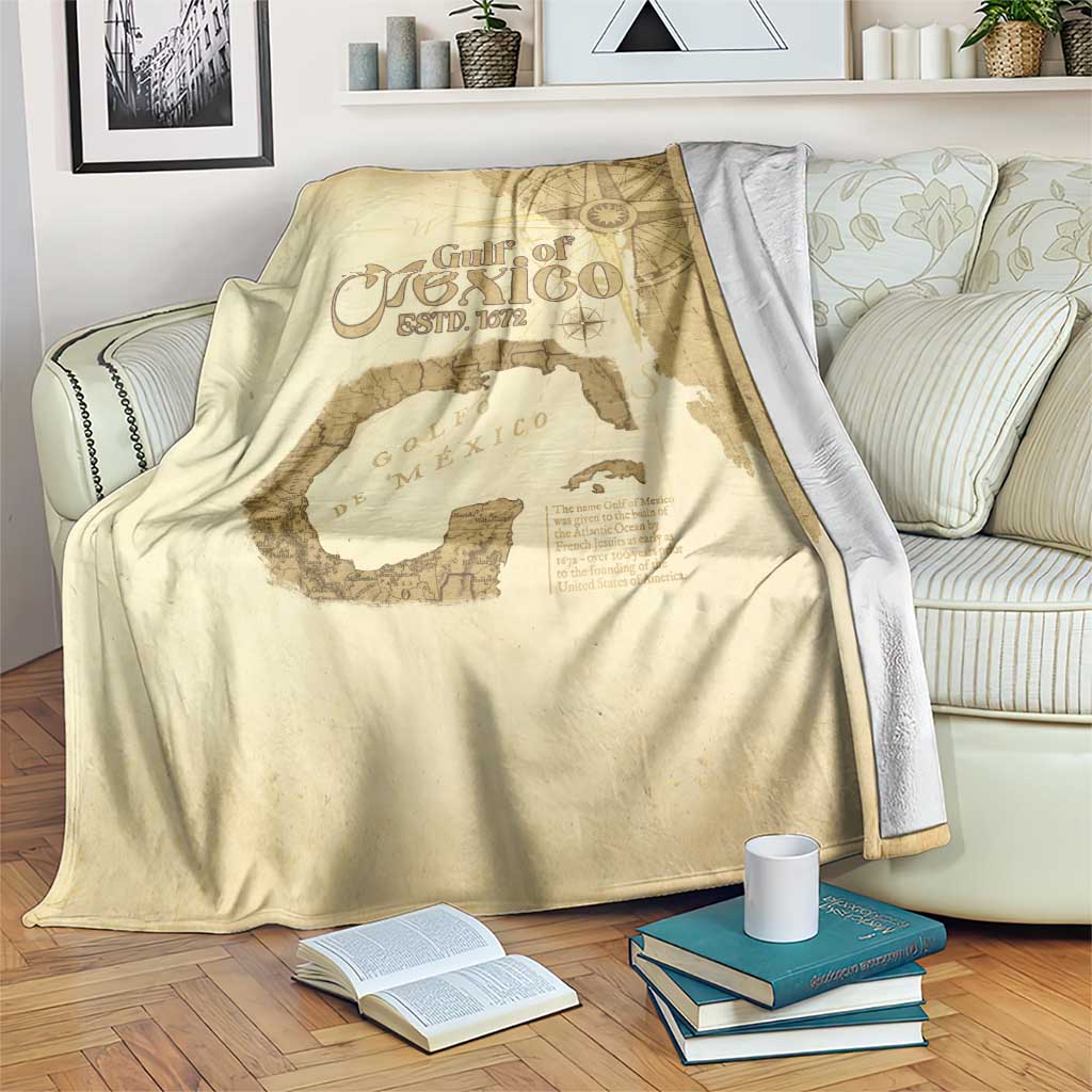 Gulf Of Mexico Estd 1672 Blanket Vintage Style