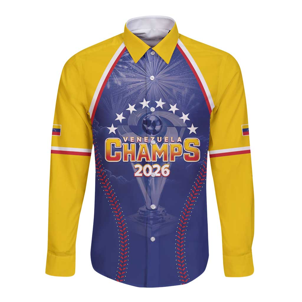Venezuela Baseball Custom Long Sleeve Button Shirt 1st Champions Glorious Victory