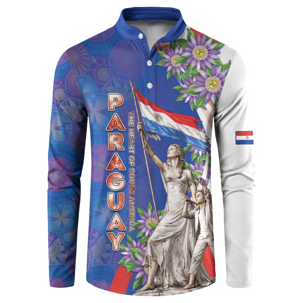 Paraguay Independence Day Button Sweatshirt The Heart Of South America