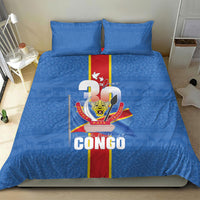 DR Congo Independence Day Bedding Set Leopard Pattern With Coat Of Arms