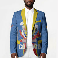 DR Congo Independence Day Blazer Leopard Pattern With Coat Of Arms