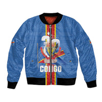 DR Congo Independence Day Bomber Jacket Leopard Pattern With Coat Of Arms