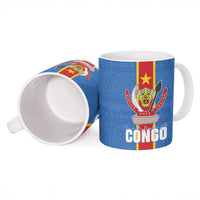 DR Congo Independence Day Ceramic Mug Leopard Pattern With Coat Of Arms