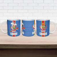 DR Congo Independence Day Ceramic Mug Leopard Pattern With Coat Of Arms