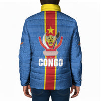 DR Congo Independence Day Padded Jacket Leopard Pattern With Coat Of Arms