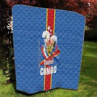 DR Congo Independence Day Quilt Leopard Pattern With Coat Of Arms