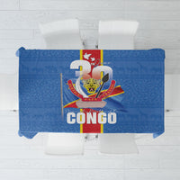 DR Congo Independence Day Tablecloth Leopard Pattern With Coat Of Arms