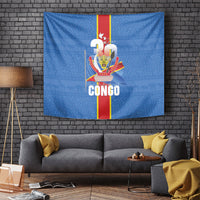 DR Congo Independence Day Tapestry Leopard Pattern With Coat Of Arms