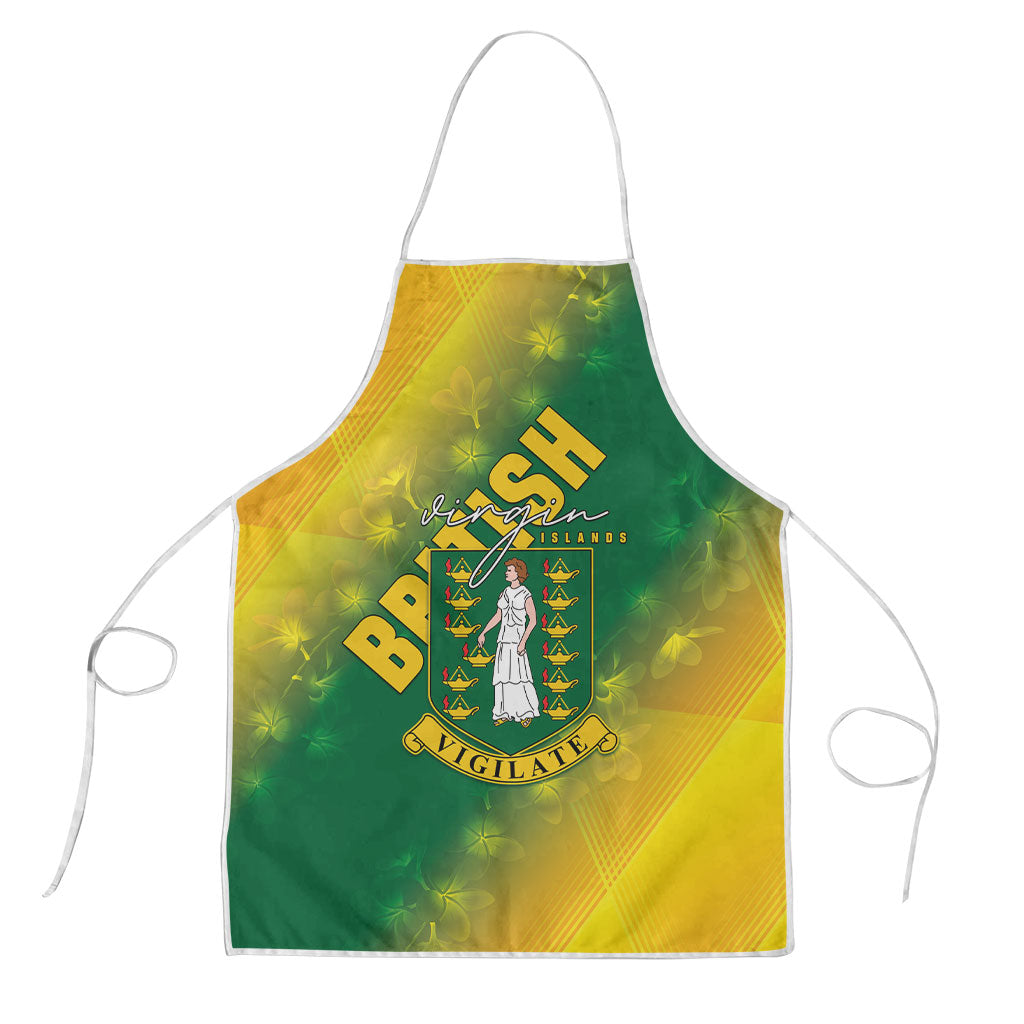 British Virgin Islands Apron Coat Of Arms Plumeria Gradient Art