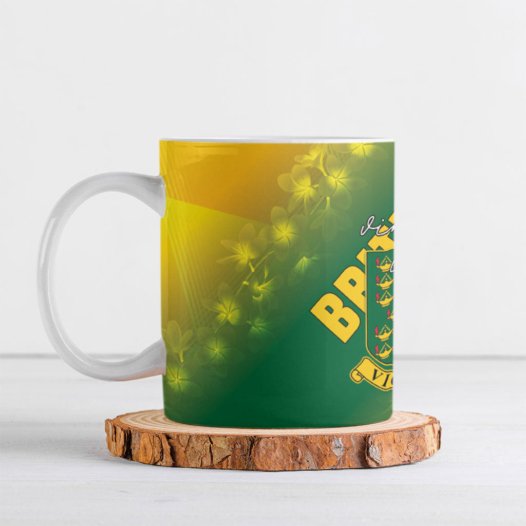 British Virgin Islands Ceramic Mug Coat Of Arms Plumeria Gradient Art