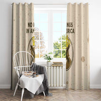 Beige window curtain set with patriotic graphic centered on each panel