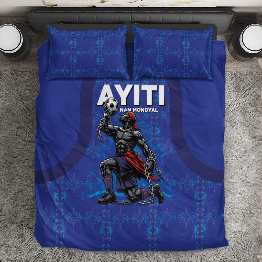 Haiti Ayiti Nan Mondyal 2026 Bedding Set Fyete Lit Victwa Blue Version