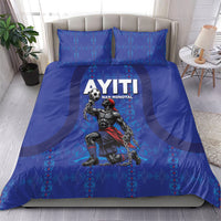 Haiti Ayiti Nan Mondyal 2026 Bedding Set Fyete Lit Victwa Blue Version