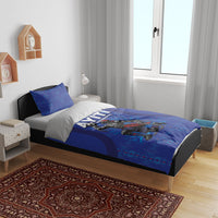 Haiti Ayiti Nan Mondyal 2026 Bedding Set Fyete Lit Victwa Blue Version