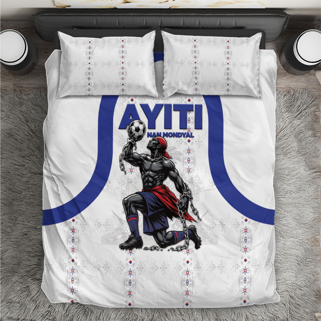 Haiti Ayiti Nan Mondyal 2026 Bedding Set Fyete Lit Victwa White Version