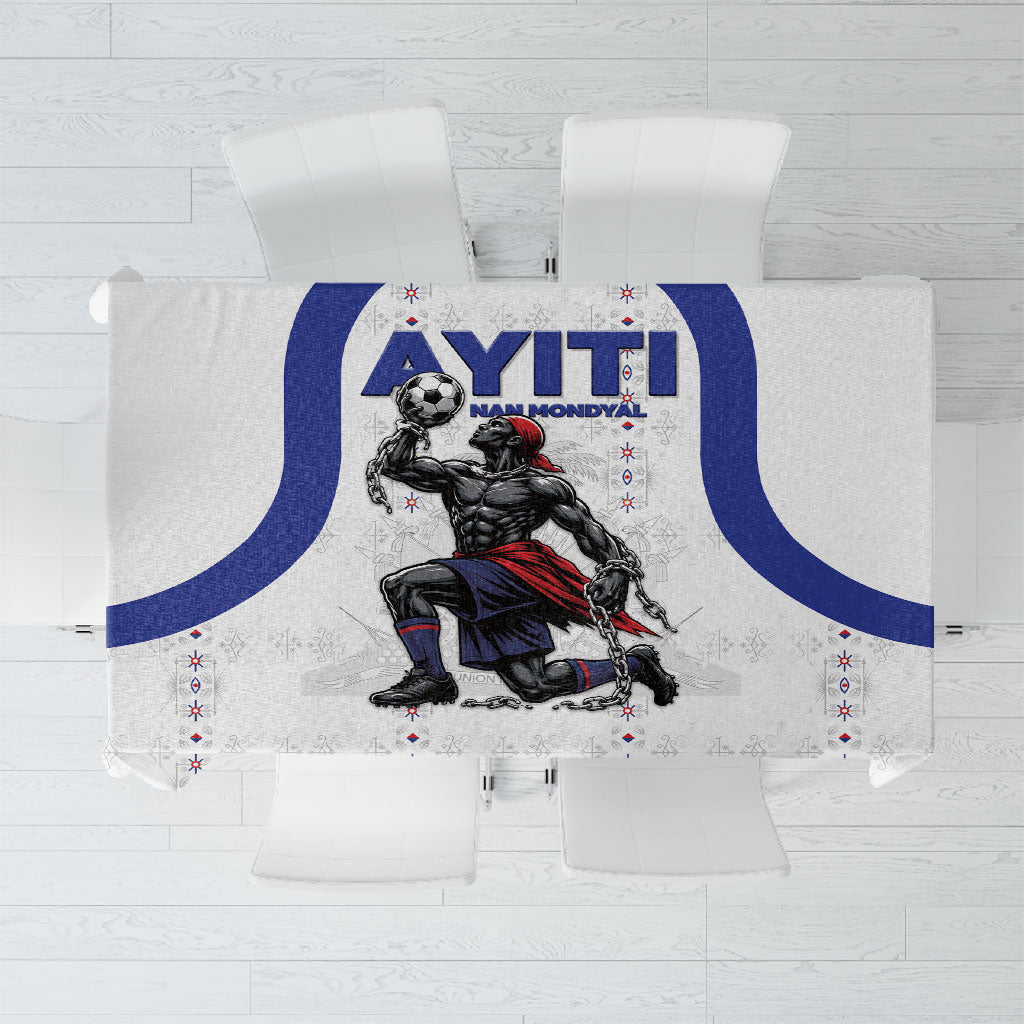 Haiti Ayiti Nan Mondyal 2026 Tablecloth Fyete Lit Victwa White Version