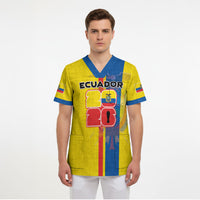 Custom Ecuador Football 2026 Scrub Top South American Pride