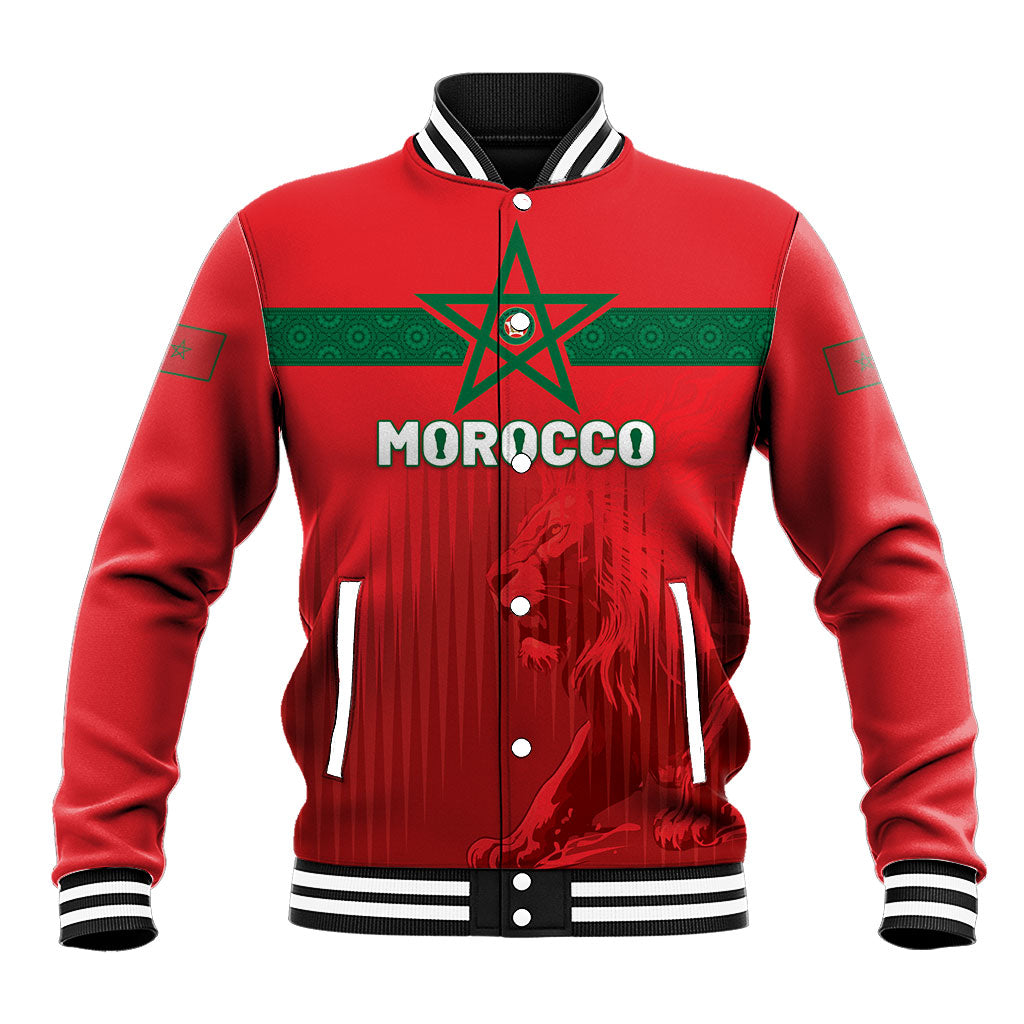 Custom Morocco Football 2026 Baseball Jacket Atlas Lions Breathtaking Victory Red Version