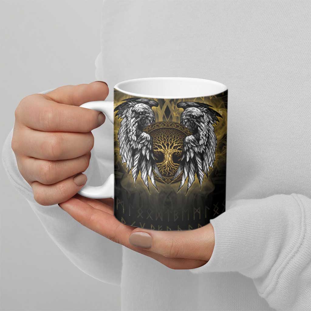 Personalized Cornwall Celtic Chough Ceramic Mug With Tree Of Life - Wonder Print Shop