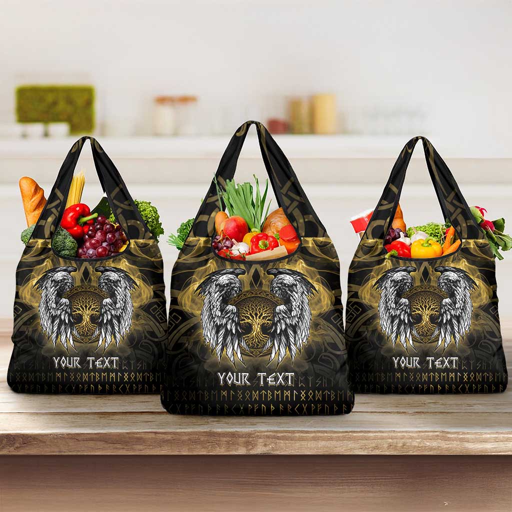 Personalized Cornwall Celtic Chough Grocery Bag With Tree Of Life - Wonder Print Shop