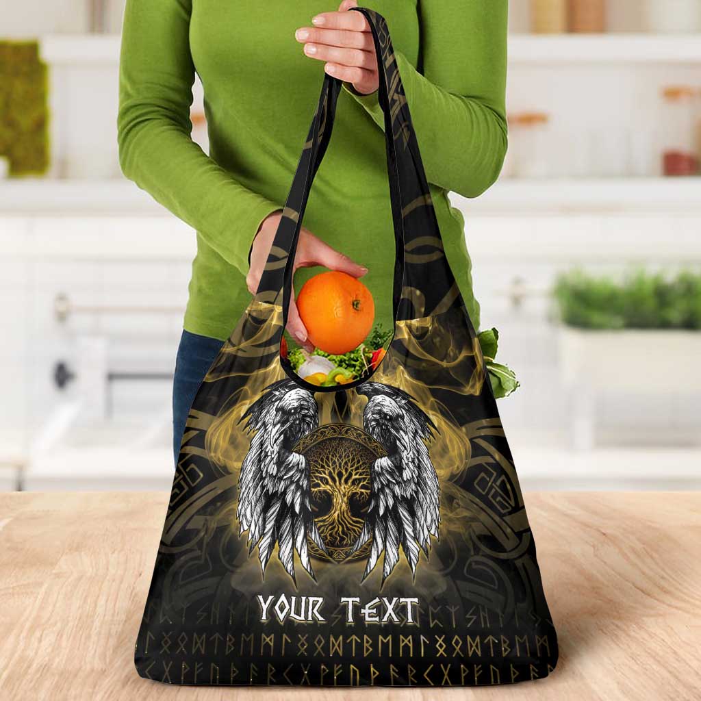 Personalized Cornwall Celtic Chough Grocery Bag With Tree Of Life - Wonder Print Shop