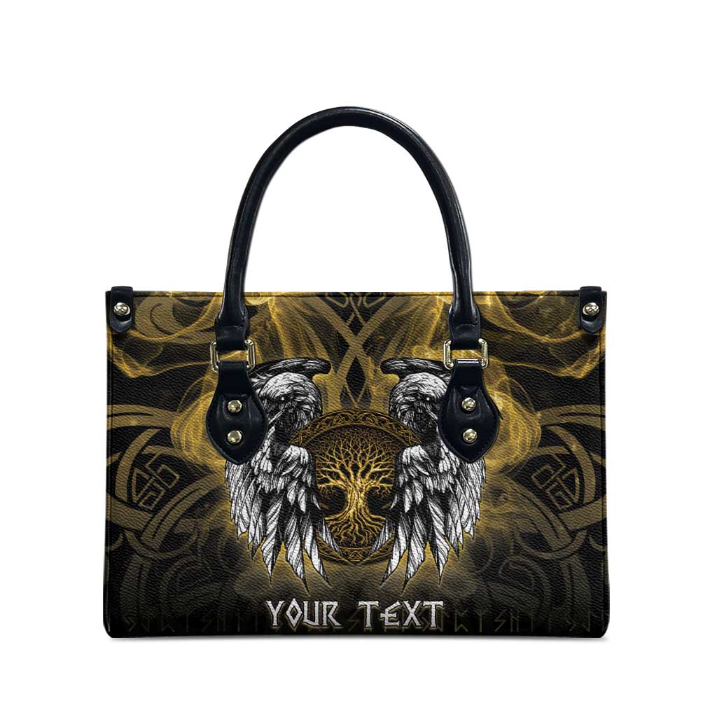 Personalized Cornwall Celtic Chough Leather Bag With Tree Of Life - Wonder Print Shop