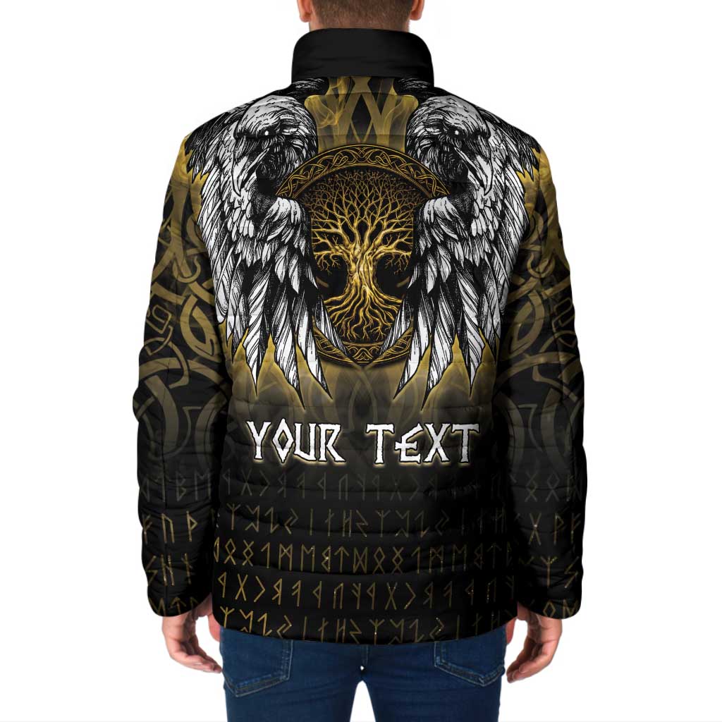 Personalized Cornwall Celtic Chough Padded Jacket With Tree Of Life - Wonder Print Shop