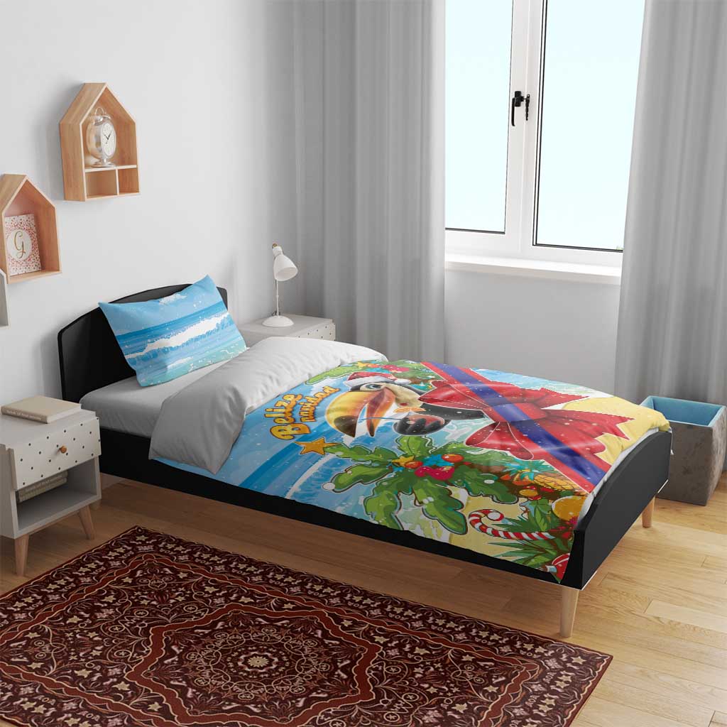Belize Navidad Christmas Bedding Set Funny Santa Toucan - Wonder Print Shop
