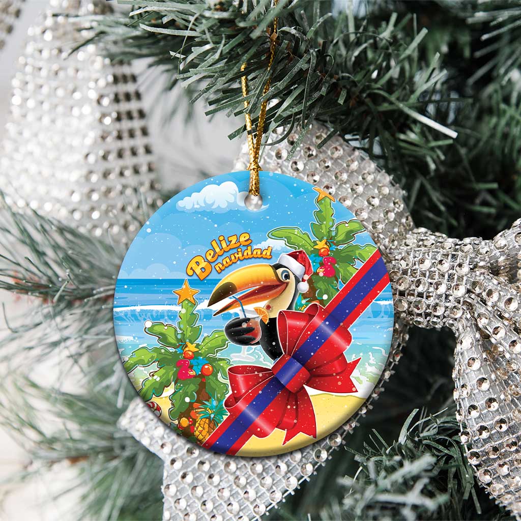 Belize Navidad Christmas Ceramic Ornament Funny Santa Toucan - Wonder Print Shop