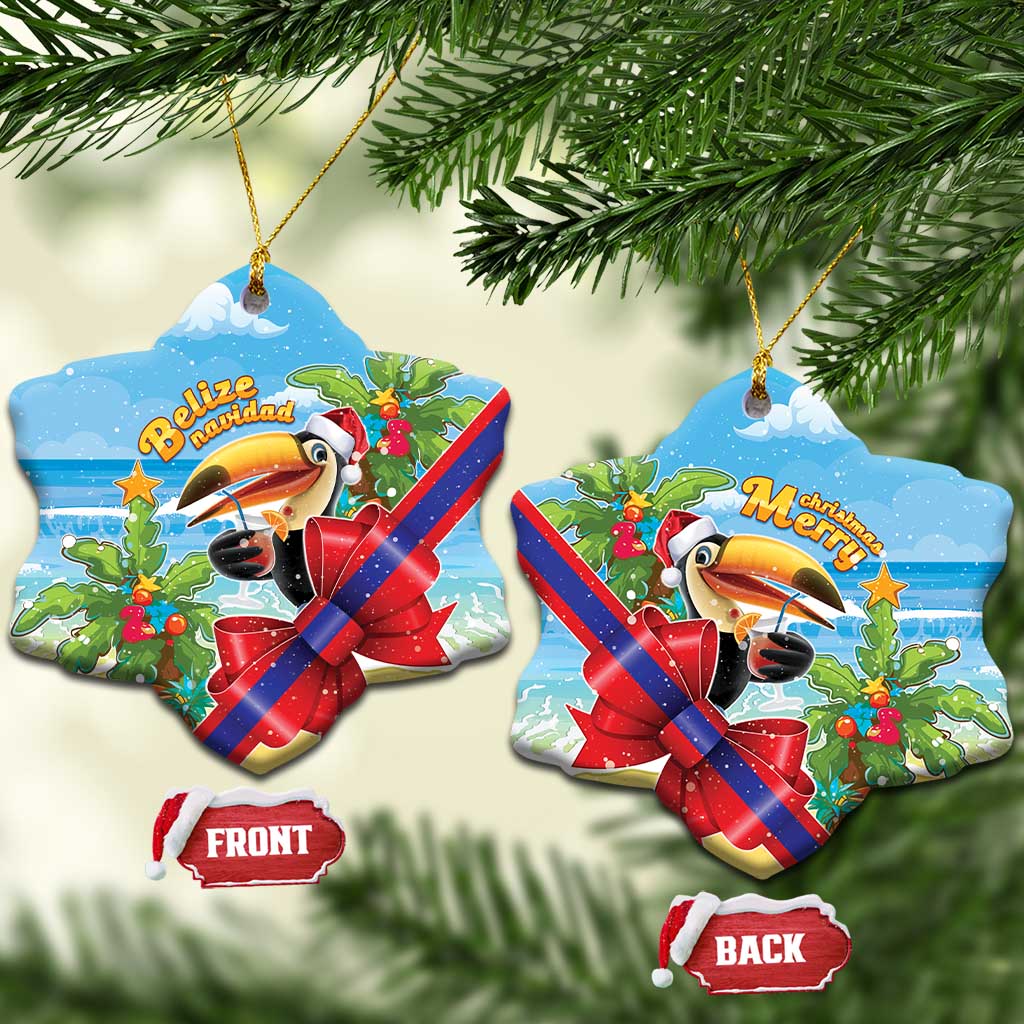 Belize Navidad Christmas Ceramic Ornament Funny Santa Toucan - Wonder Print Shop