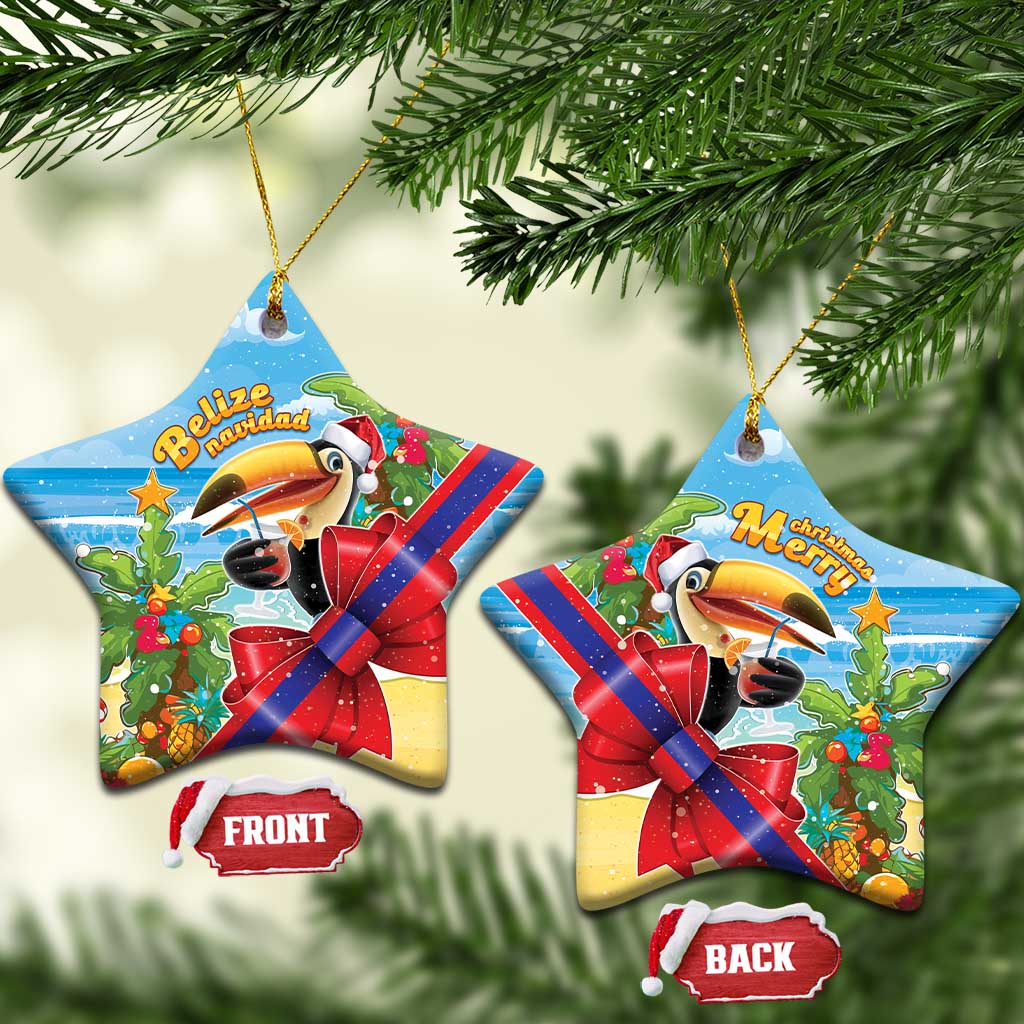 Belize Navidad Christmas Ceramic Ornament Funny Santa Toucan - Wonder Print Shop