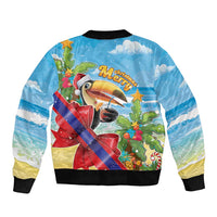 Belize Navidad Christmas Sleeve Zip Bomber Jacket Funny Santa Toucan - Wonder Print Shop
